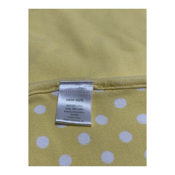 2010 Gymboree Baby Blanket Bumble Bee Daisy Yellow White Polka Dot Cotton - Picture 3 of 8